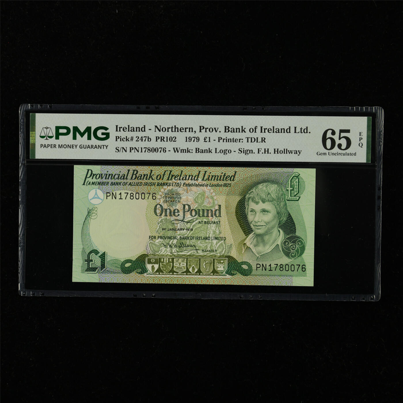 【亘邦集藏】第228期拍卖 1979年 北爱尔兰1镑 PMG 65EPQ PN1780076