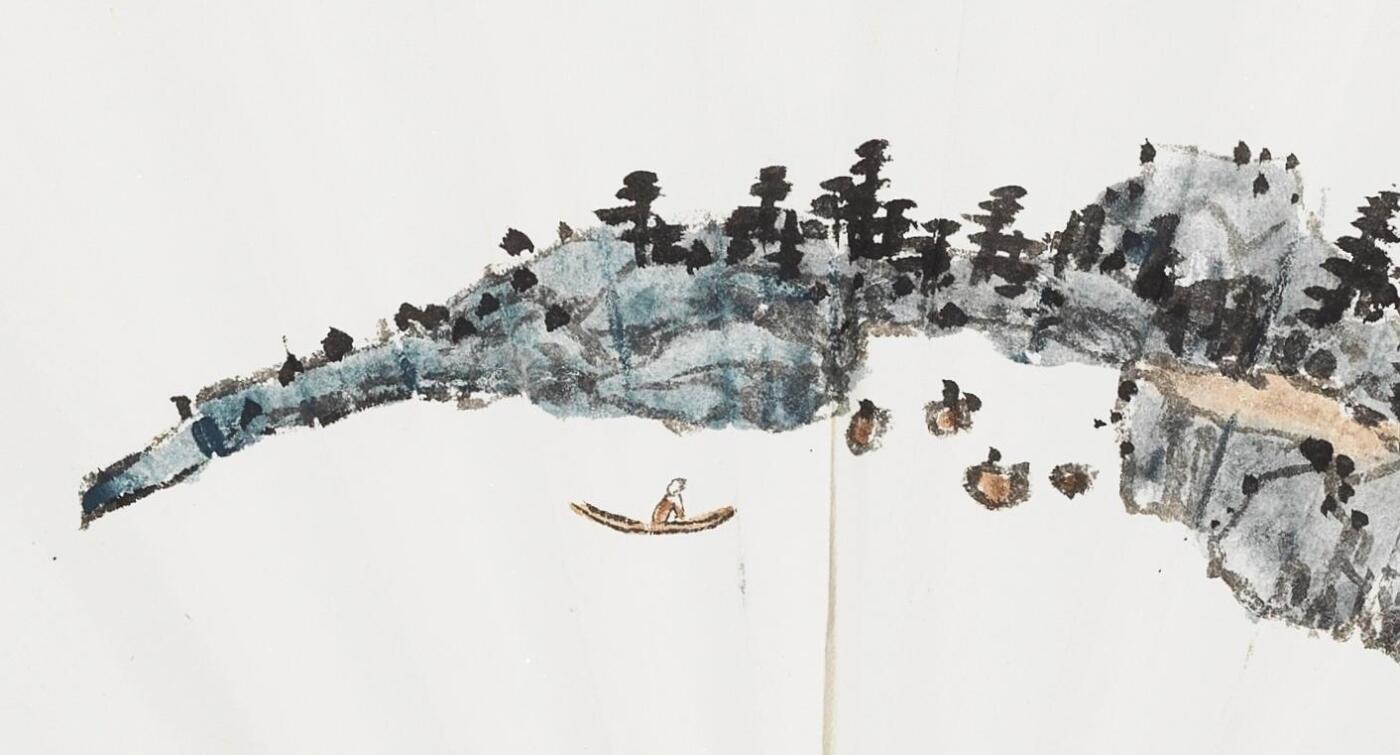 碧月说宝.当代书画专场一 李庚 泛舟图