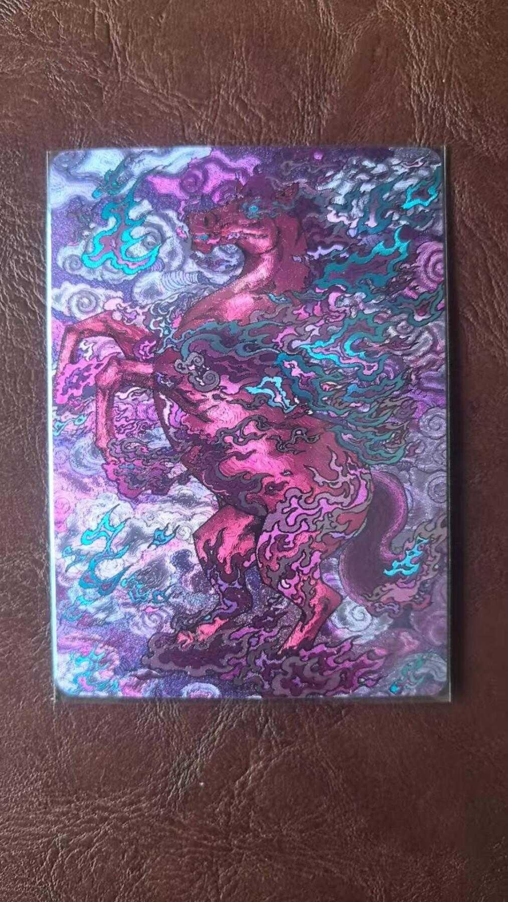 龙虎卡牌-八三场（满200元包邮，无佣金，每周六结拍，欢迎送拍） 【编号184】粗闪卡 同好会三周年纪念 - 紫马