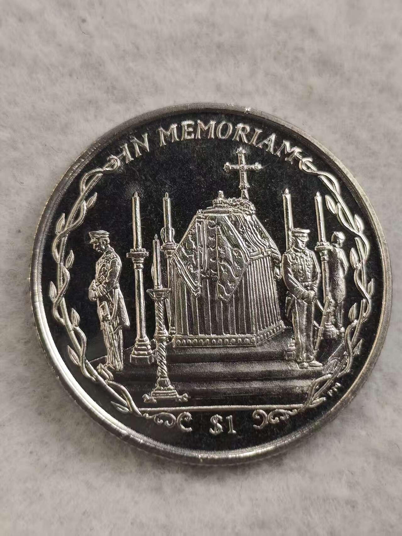 G&W世界散币，银币处理专场（第48场） 英属维尔京2002年1元 伊丽莎白王太后逝世  克朗型