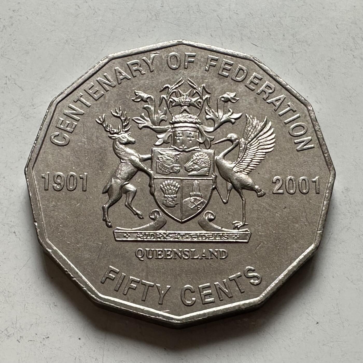 🌹外币初藏🌹🐯2026年第43场   每周二四六晚8️⃣点  世界硬币 澳大利亚2001年五十分纪念币