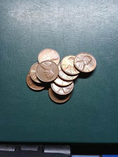 松南世界钱币——260415 美国六七十年代1分红铜版本铜币10枚约1盎司3