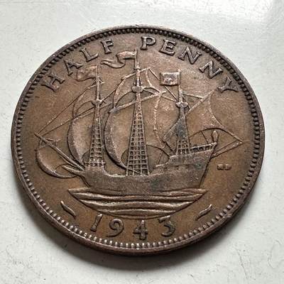 🌹外币初藏🌹🐯2026年第43场   每周二四六晚8️⃣点  世界硬币 - 英国1943年 半便士