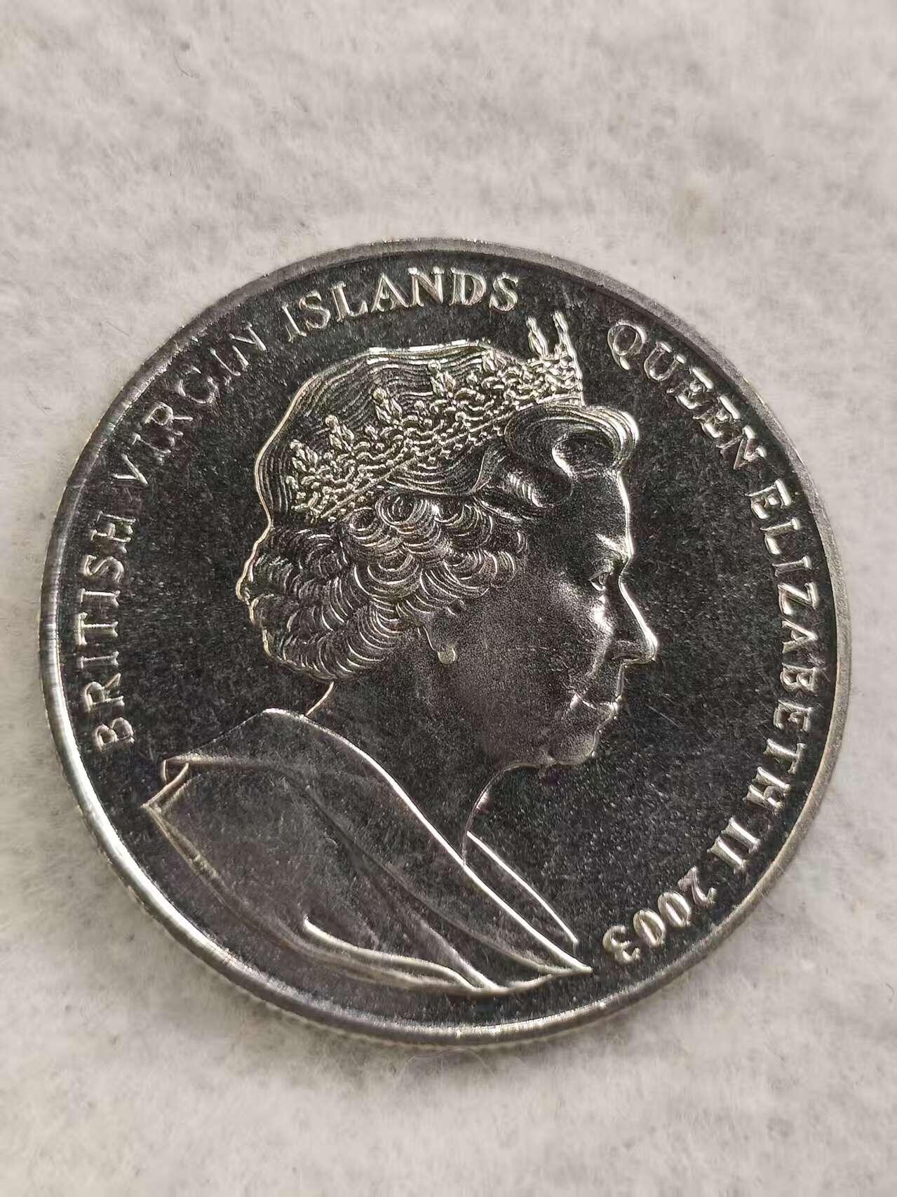 G&W世界散币，银币处理专场（第48场） 英属维尔京2003年1元 伊丽莎白二世加冕50周年  克朗型