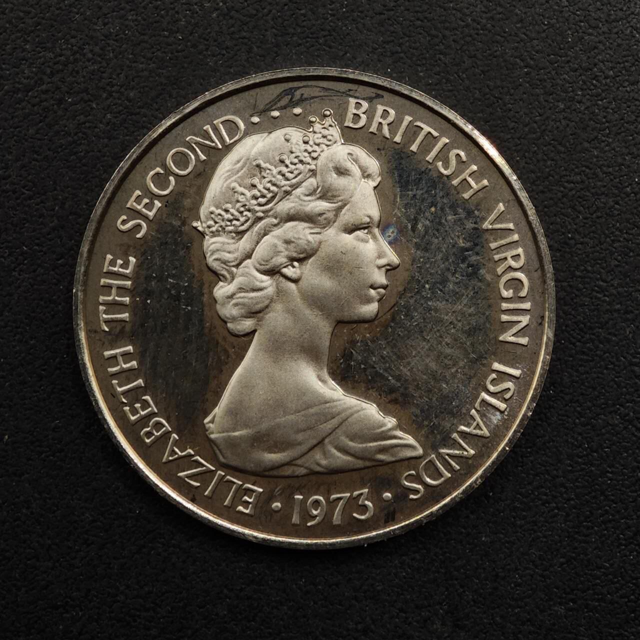 【淘币小摊】实时拍第八百九十二拍   散币场    每周一统一发货 英属维尔京1973年5分精制镍币