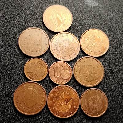 泉币菌-第227场-拍品多 请提前出价 - 10枚一组 各国欧分币 混合年份面值 