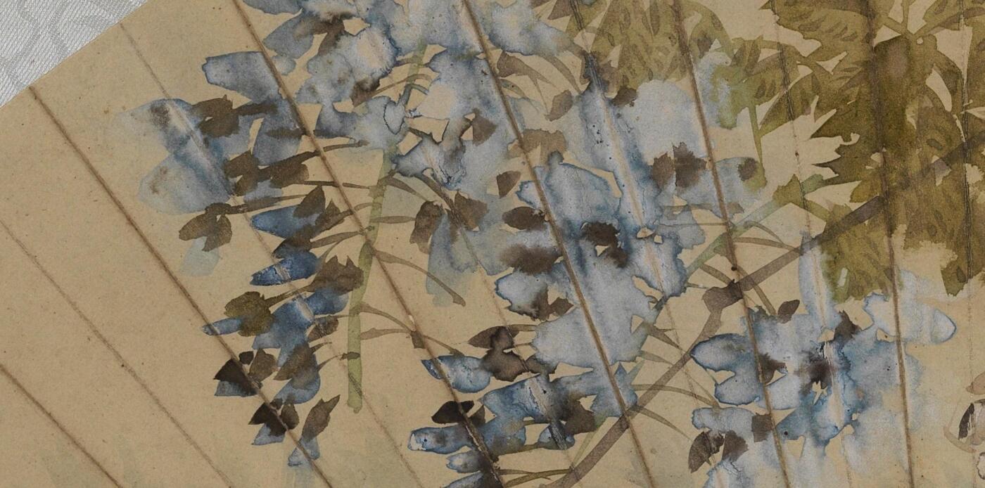 国有文物商店书画专场（六） 任伯年 藤萝金鱼扇面