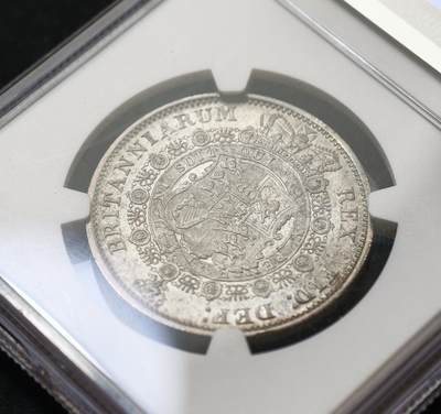 甄臻铺-世界币章拍卖（第60期），甄品场拍品征集中，送拍享返佣金等优惠多多 NGC-AUD 1817年英国乔治三世牛头半克朗，状态极佳，成本200镑，低评了