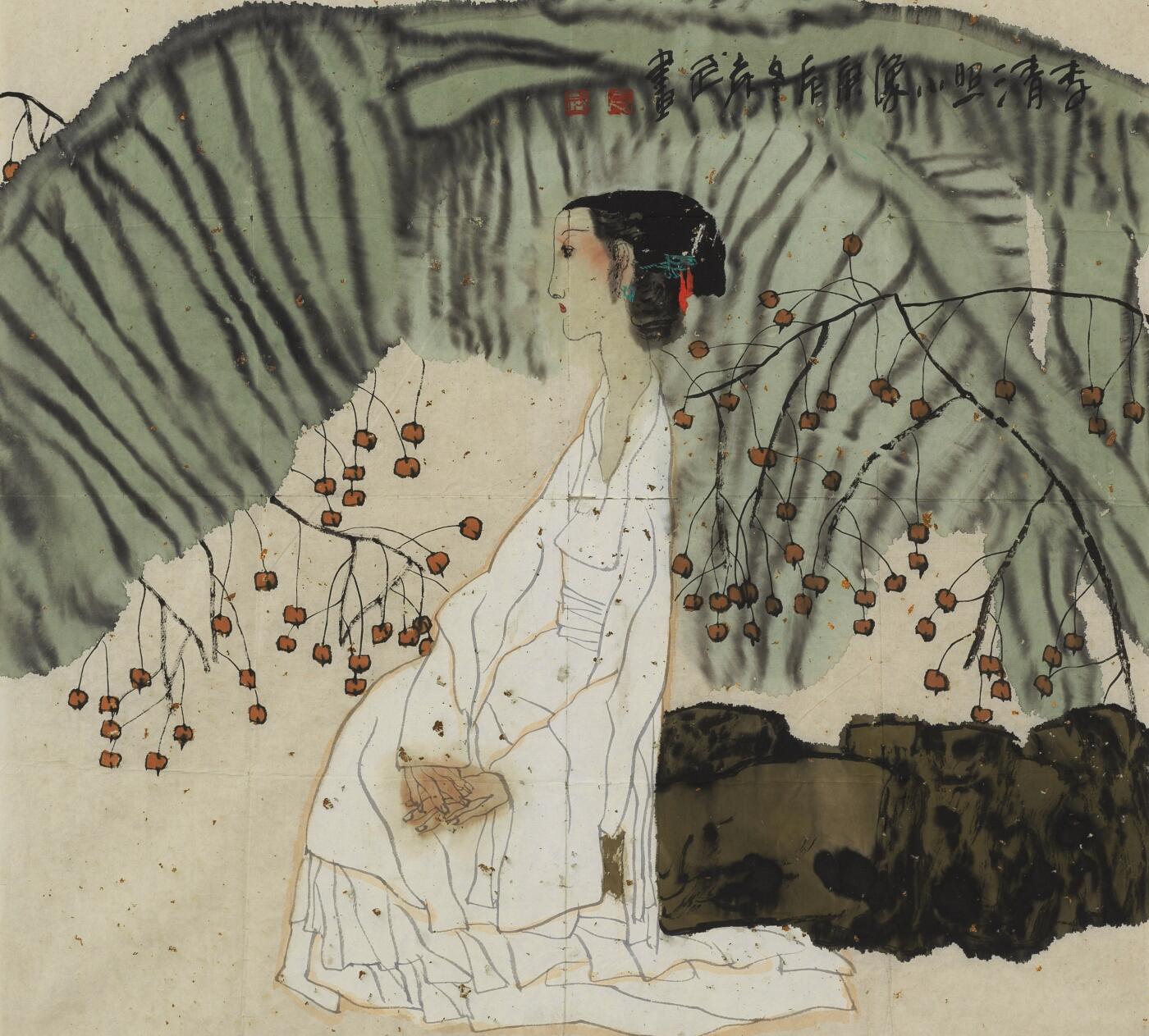 碧月说宝.当代书画专场一 袁武 李清照小像