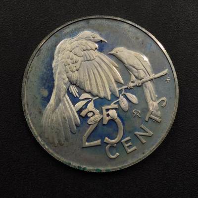 【淘币小摊】实时拍第八百九十二拍   散币场    每周一统一发货 - 英属维尔京1973年25分精制镍币