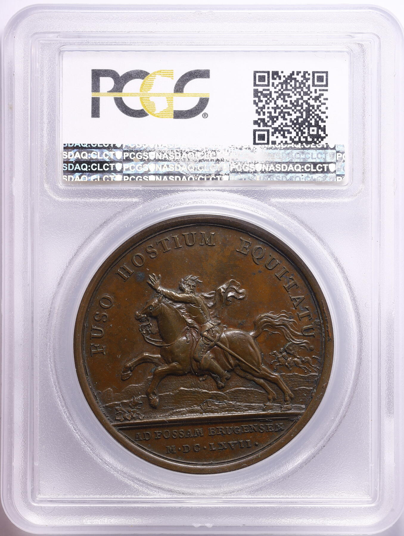 观钱 近现代机制币拍卖No.009（全场顺丰包邮，不区分偏远地区）  标年 1667 年 法国路易十四铜质纪念章（后铸版 / Divo-100） PCGS MS62BN