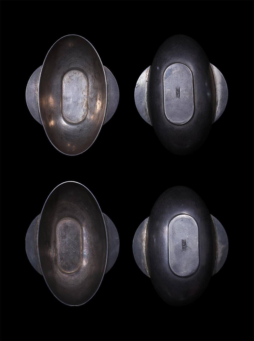 南京三省2026年春季拍卖会 机制币&金银锭&纸钞 民国徐州老九霞银制耳杯一对