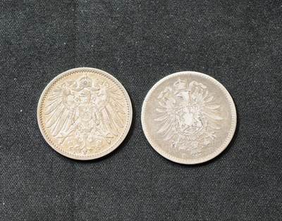 甄臻铺-世界币章拍卖（第60期），甄品场拍品征集中，送拍享返佣金等优惠多多 德国1马克银币2枚 原状态好品