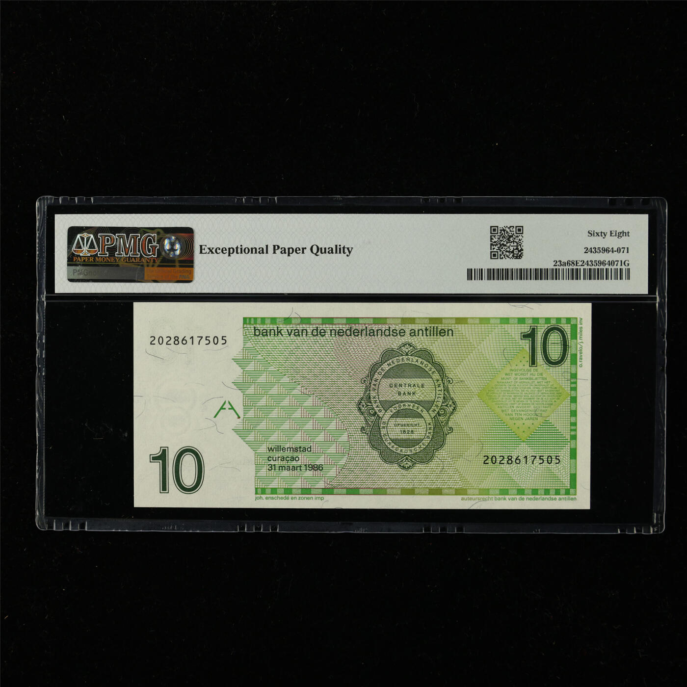 【亘邦集藏】第228期拍卖 1986年 荷属安的列斯10古尔登 PMG 68EPQ 2028617505
