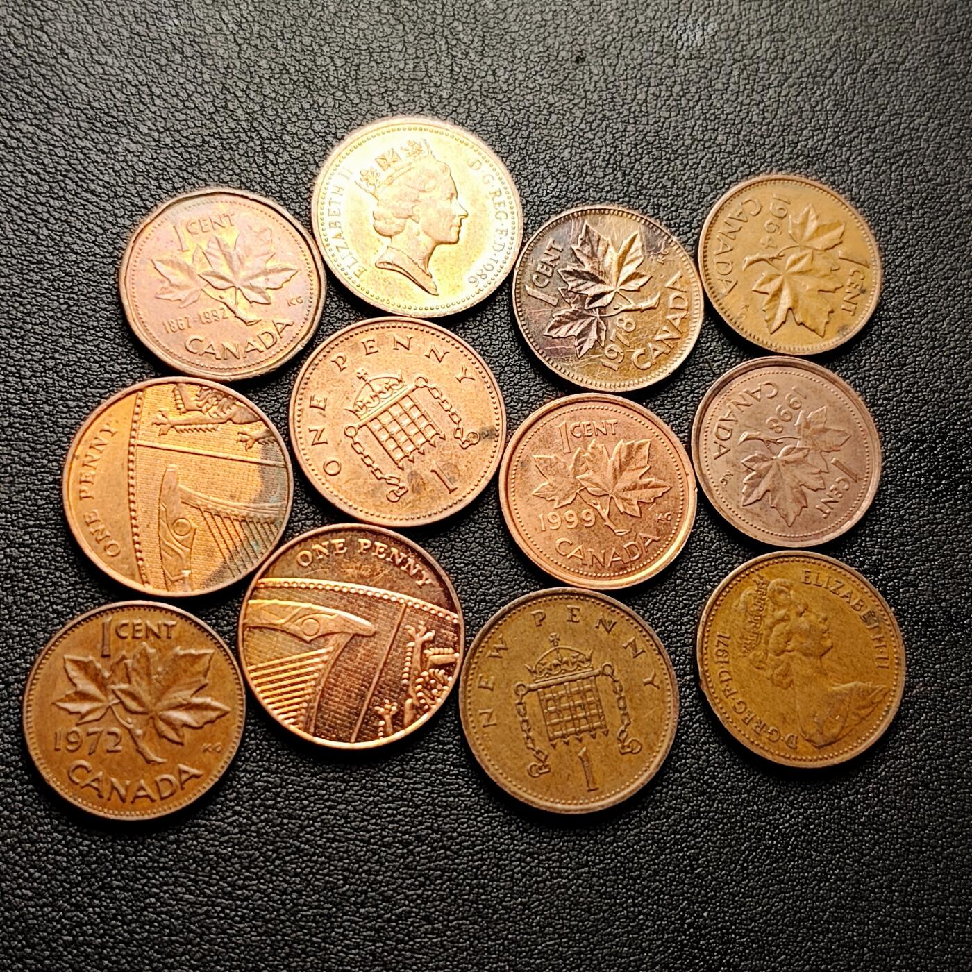 泉币菌-第227场-拍品多 请提前出价 12枚一组 各地 英女王铜币 混合