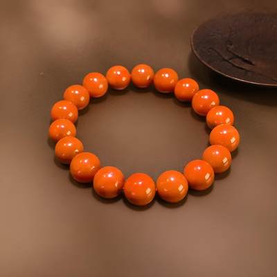 碧月说宝.君子怀瑾·当代和田玉清风专场(九) 满肉柿子红手串