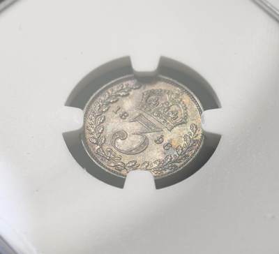 甄臻铺-世界币章拍卖（第60期），甄品场拍品征集中，送拍享返佣金等优惠多多 NGC-MS65-MS64 1896年维多利亚披纱洗脚币，宗教产物，天鹅绒布包浆，黑五彩，PL底板