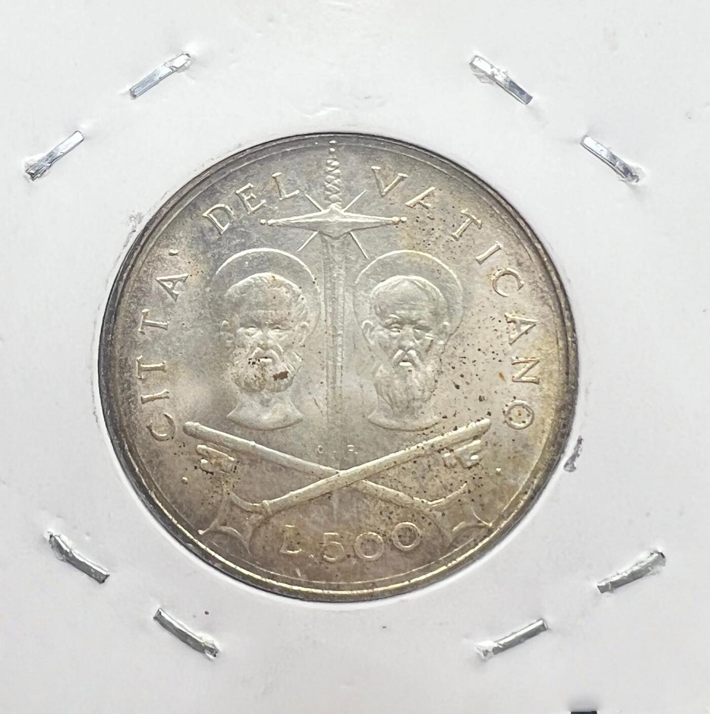 梵蒂冈保罗六世 500 里拉银币 圣彼得圣保罗 梵二会议 欧洲银币