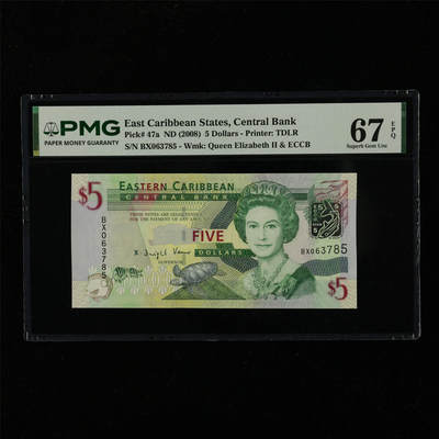 【亘邦集藏】第229期拍卖 2008年 东加勒比国家5元 PMG 67EPQ BX063785
