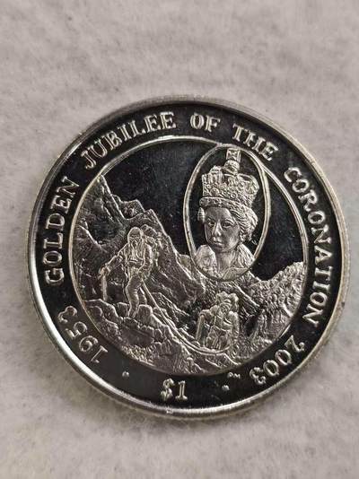 G&W世界散币，银币处理专场（第48场） - 英属维尔京2003年1元 伊丽莎白二世加冕50周年  克朗型