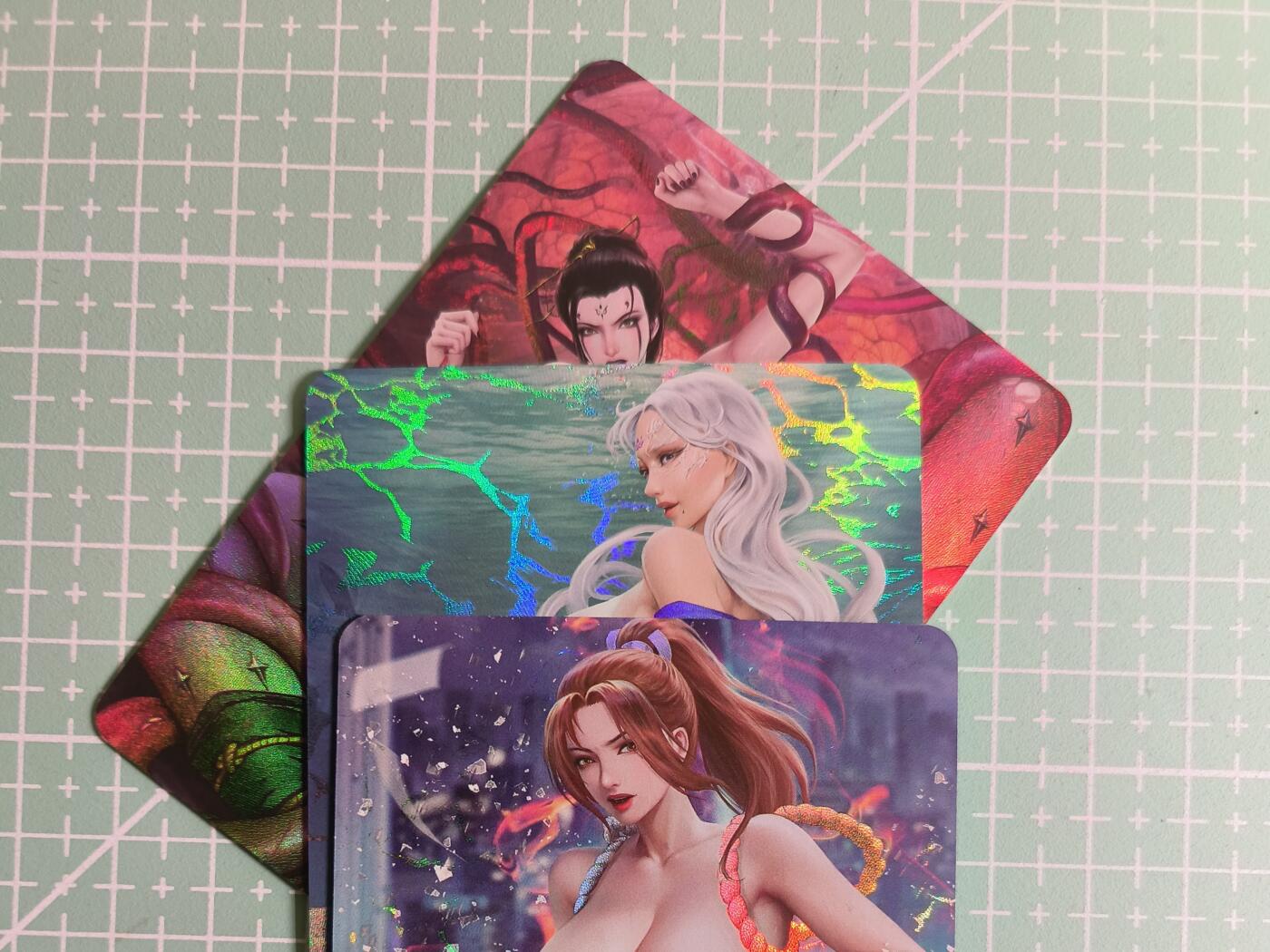 C先生卡牌 第27期 持续收拍品中…零手续费代拍 【彩闪】嘎嘎鸭《古风系列》3张 艺术卡