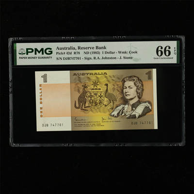 【亘邦集藏】第229期拍卖 1983年 澳大利亚1元 PMG 66EPQ DJB747701