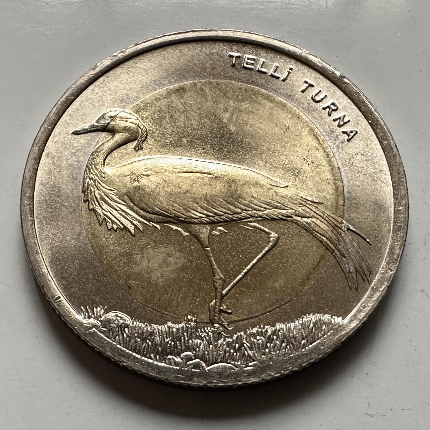 🌹外币初藏🌹🐯2026年第43场   每周二四六晚8️⃣点  世界硬币 土耳其 2013年 蓑羽鹤 1里拉双色纪念币