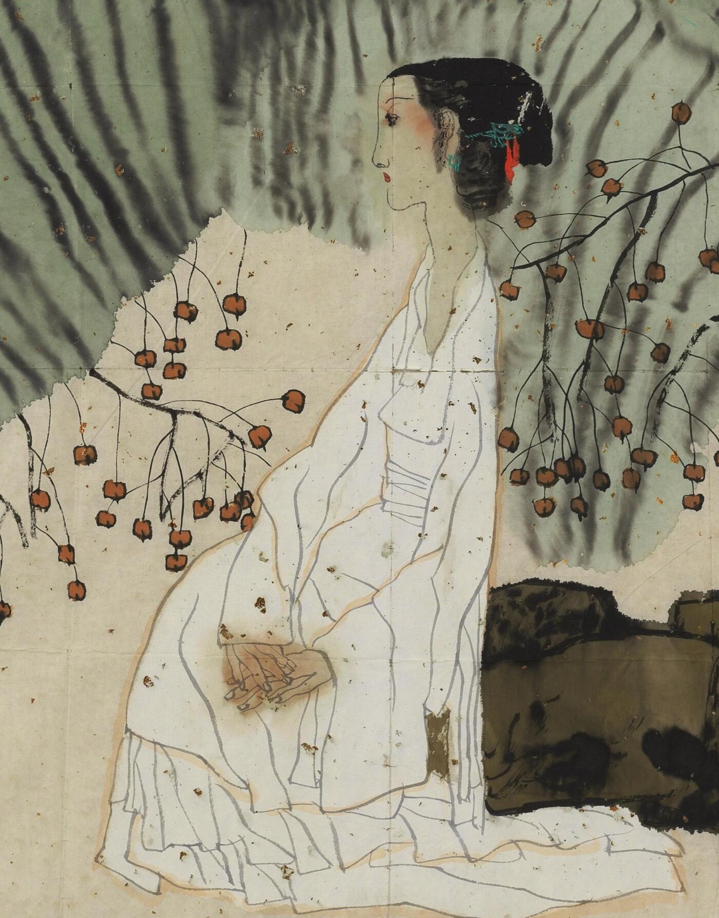 碧月说宝.当代书画专场一 袁武 李清照小像