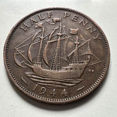 🌹外币初藏🌹🐯2026年第43场   每周二四六晚8️⃣点  世界硬币 - 英国1944年 半便士