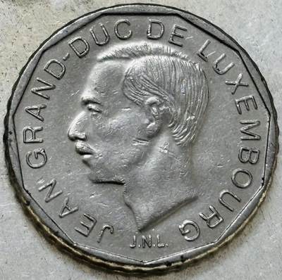 文馨钱币收藏第 300 场，银币，散币，小量德占比利时时期货币，长期接代拍业务 - 美品 1987 年卢森堡八任大公让一世国王 50 法郎，第一版首发年，只发行三年