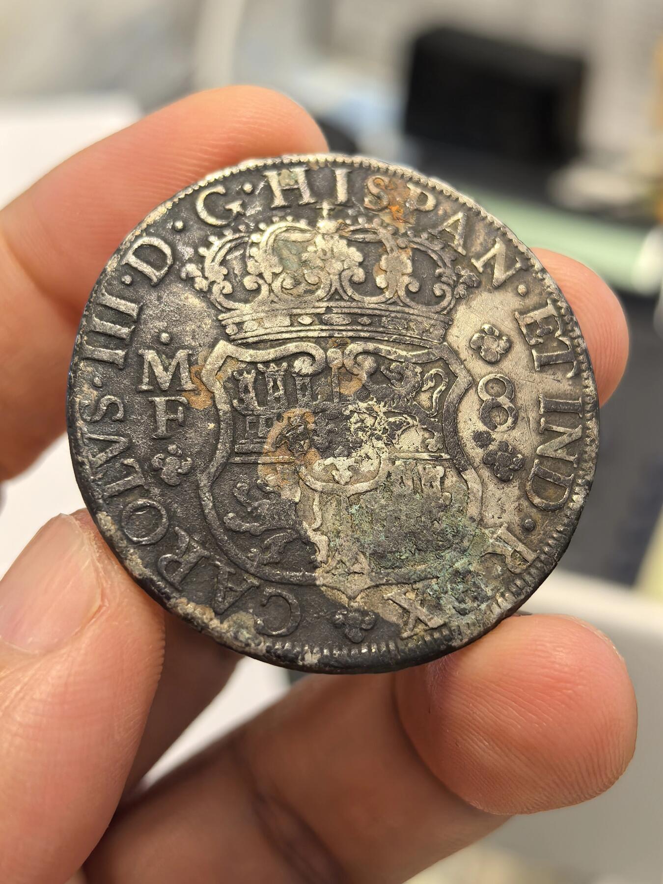 博洋堂世界钱币拍卖第168期（全场包邮） 西属墨西哥1767年MO MF地球双柱 老包浆 国内出土 历史见证品 极为难得