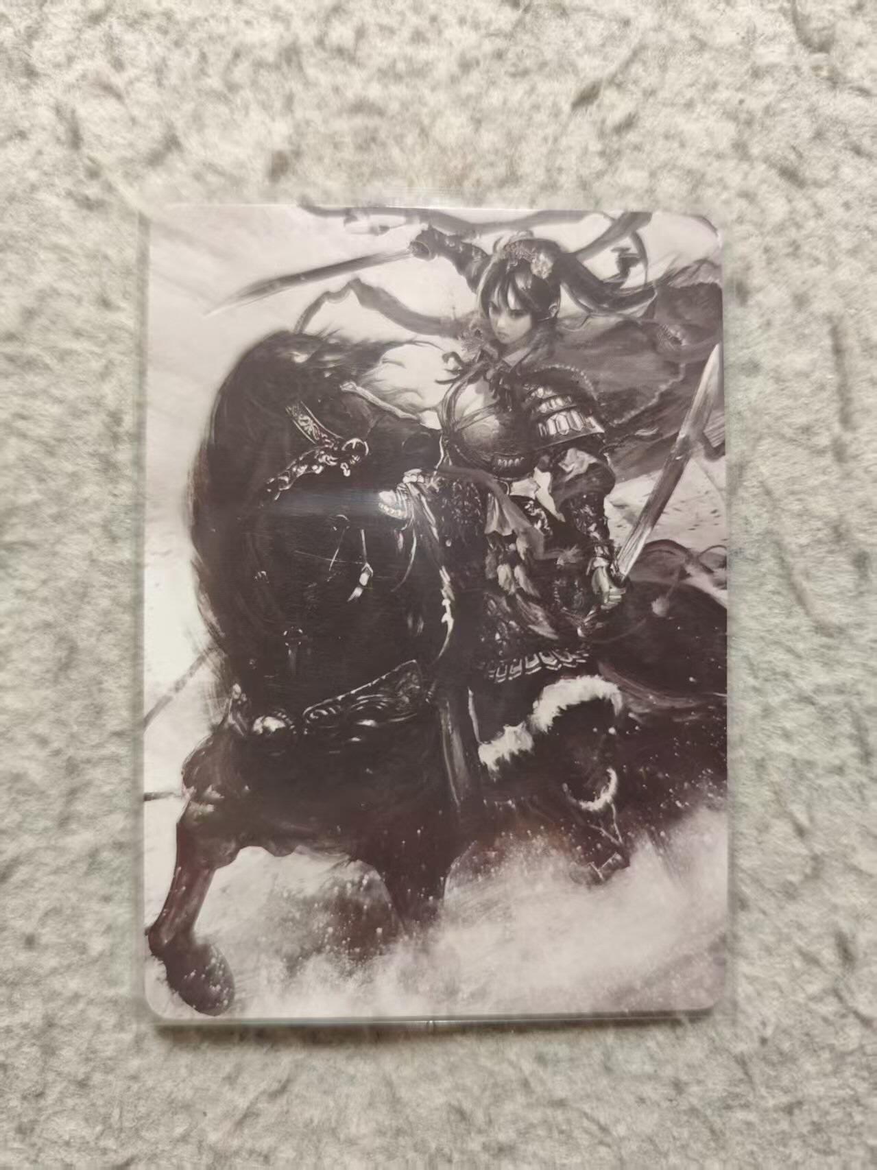 龙虎卡牌-八三场（满200元包邮，无佣金，每周六结拍，欢迎送拍） 粗闪卡 星宿文创 丹青水浒测试卡 - 扈三娘 (轻微白边)