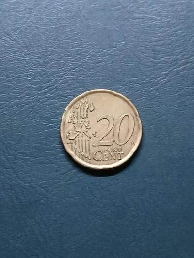 松南世界钱币——260415 葡萄牙20分欧元铜币