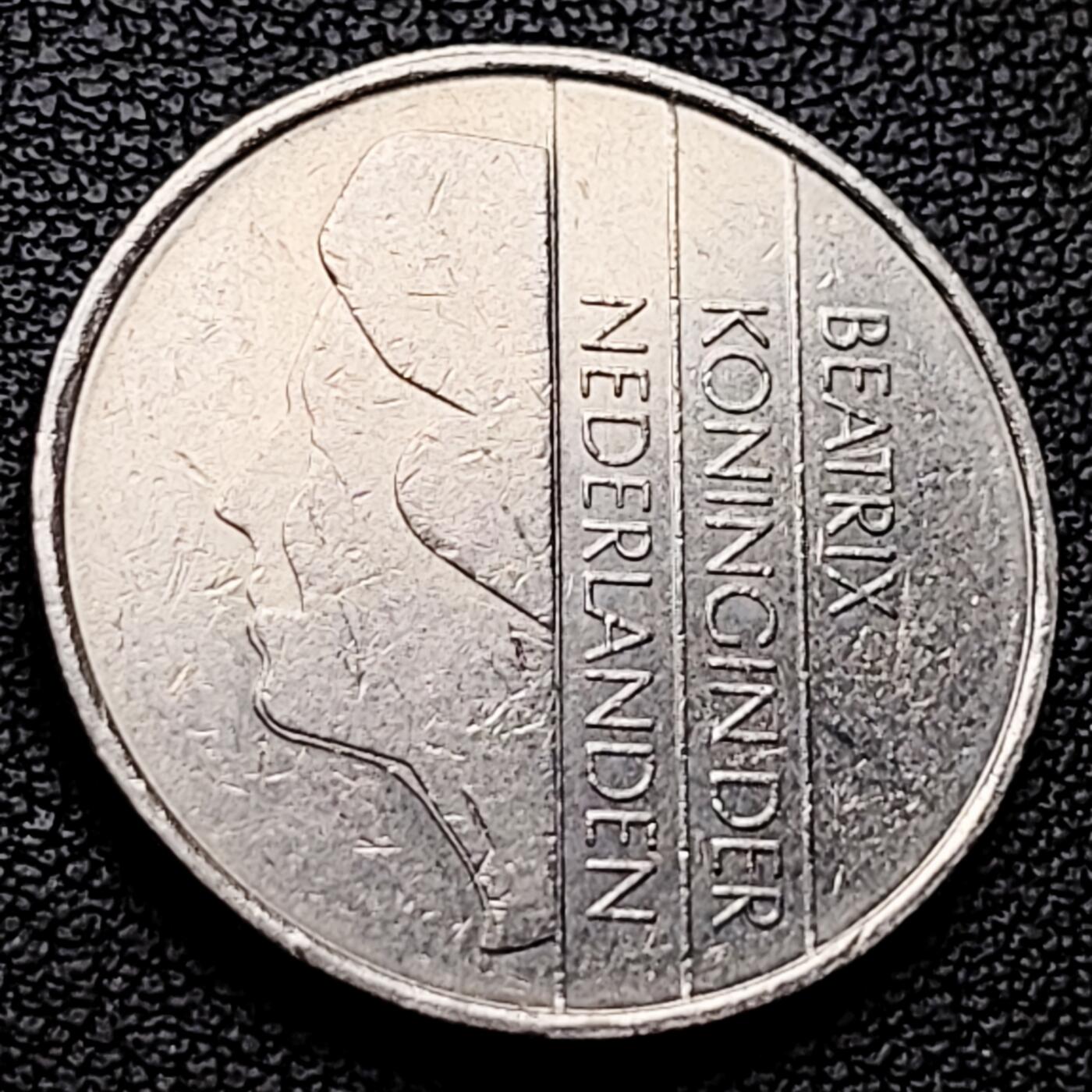 泉币菌-第227场-拍品多 请提前出价 1994年 荷兰王国早期1盾 朱莉安娜女王  镍币 硬币 25mm 