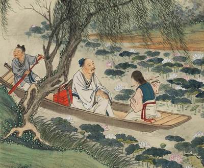 碧月说宝.近现代书画专场（九） 陈达 荷塘泛舟图