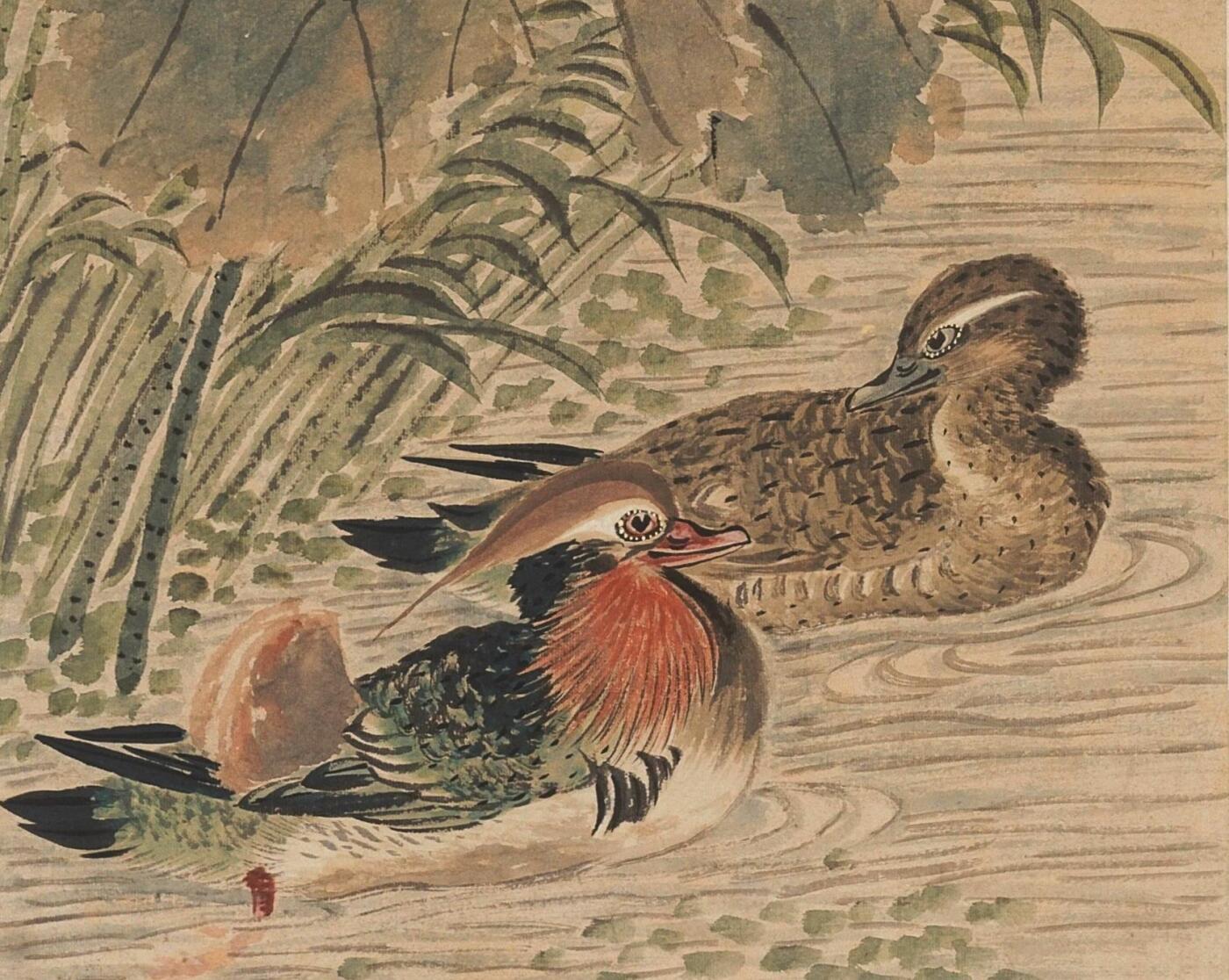 碧月说宝.当代书画专场一 姬觉弥 荷塘鸳鸯图