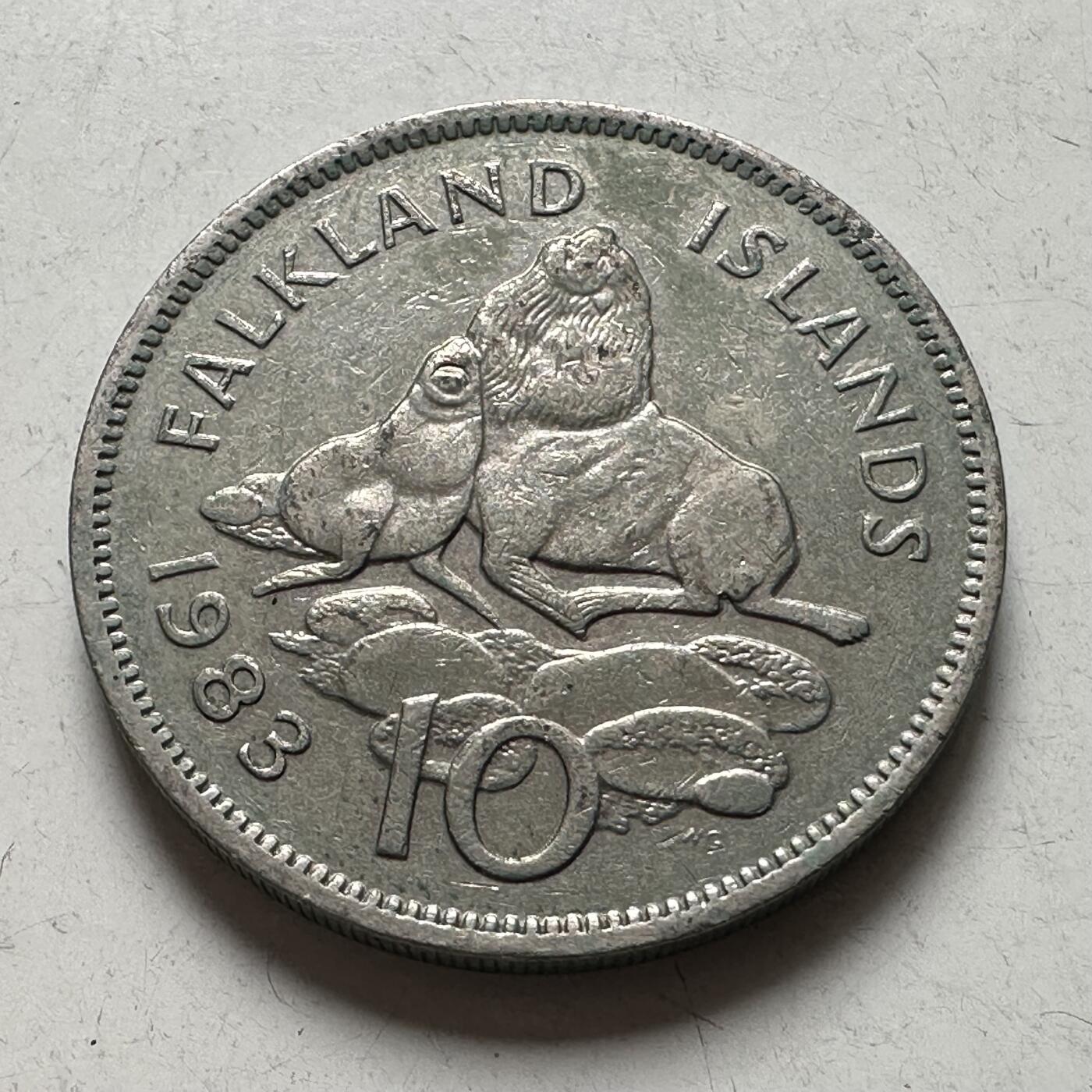 🌹外币初藏🌹🐯2026年第43场   每周二四六晚8️⃣点  世界硬币 福克兰群岛1983年10便士