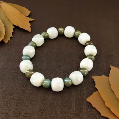 碧月说宝.君子怀瑾·当代和田玉清风专场(九) 白玉籽料老型珠手串