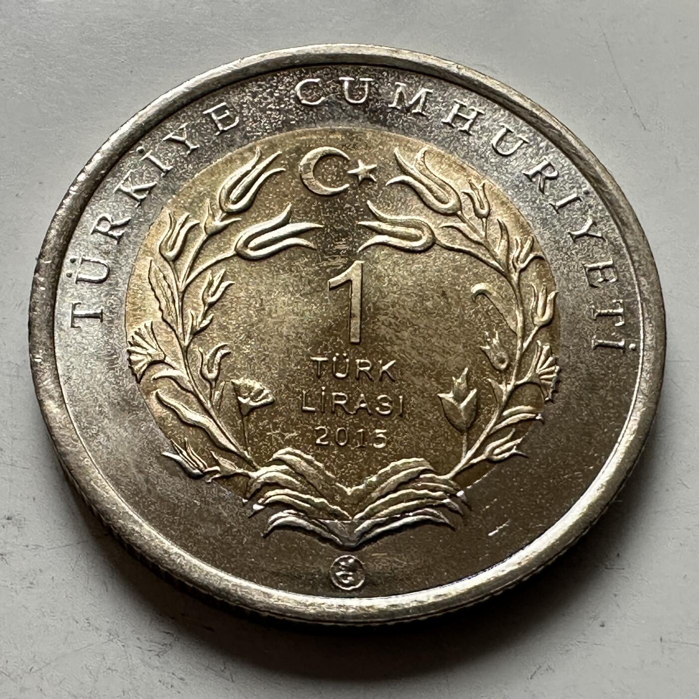 🌹外币初藏🌹🐯2026年第43场   每周二四六晚8️⃣点  世界硬币 土耳其 2015年 沙漠巨蜥 1里拉双色纪念币