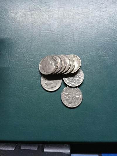 松南世界钱币——260415 美国10美分镍币10枚计1美元3