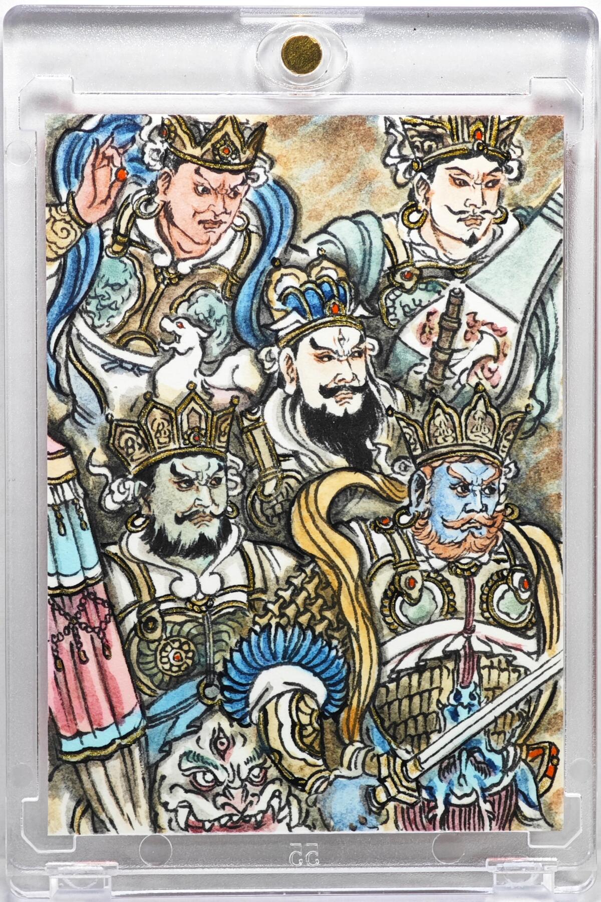 白泽拍卖卡牌手绘专场第35期（问东城春色，正谷雨，牡丹期） 2025 卢艺丰手绘卡 封神护国天团  卢艺丰背简绘 卡砖封装