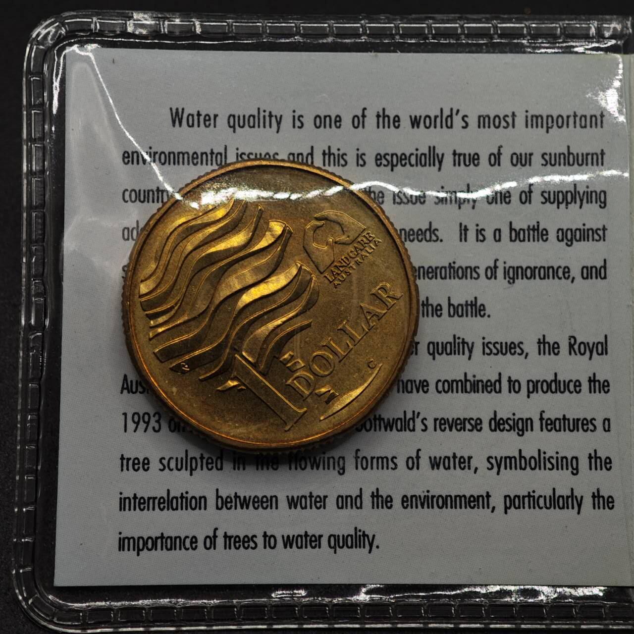 【淘币小摊】实时拍第八百九十二拍   散币场    每周一统一发货 澳大利亚1993年水资源1元纪念币