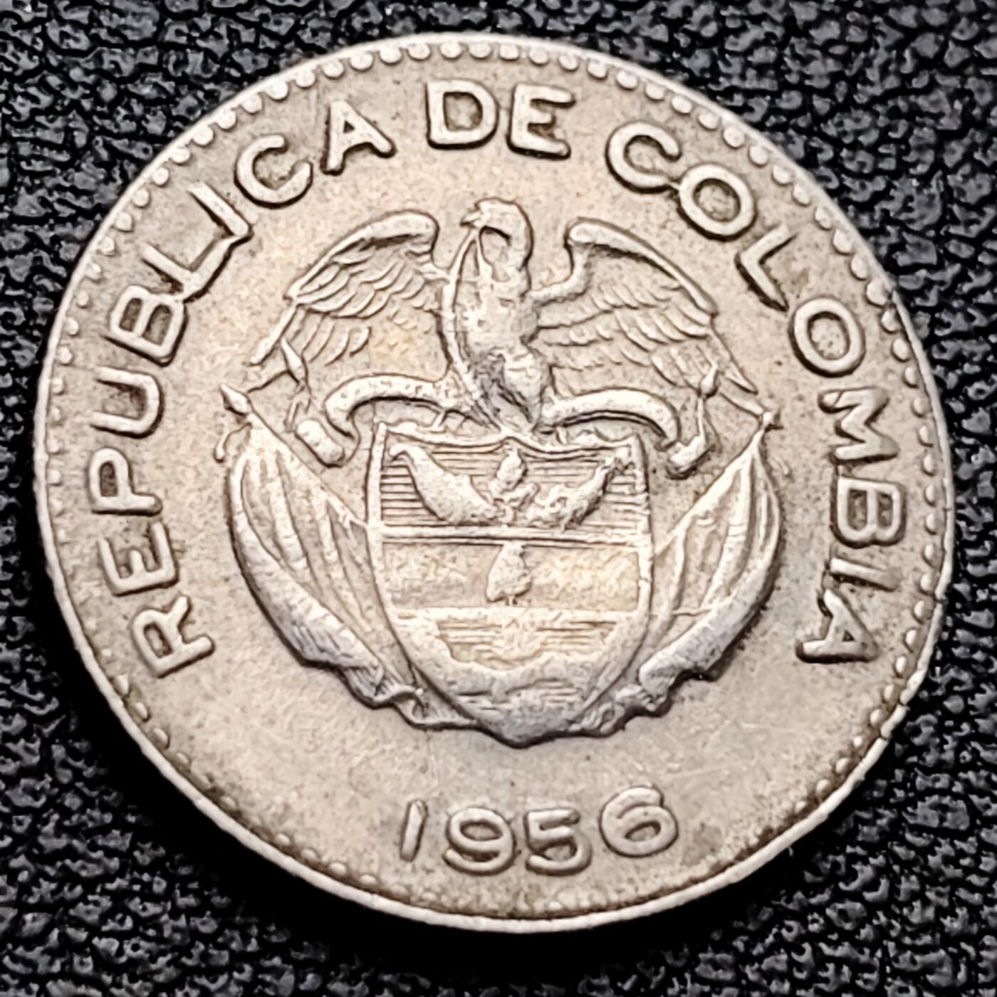 泉币菌-第227场-拍品多 请提前出价 皮亚奥迪人 哥伦比亚1956年 10分銅镍币 18.5毫米 2.33克