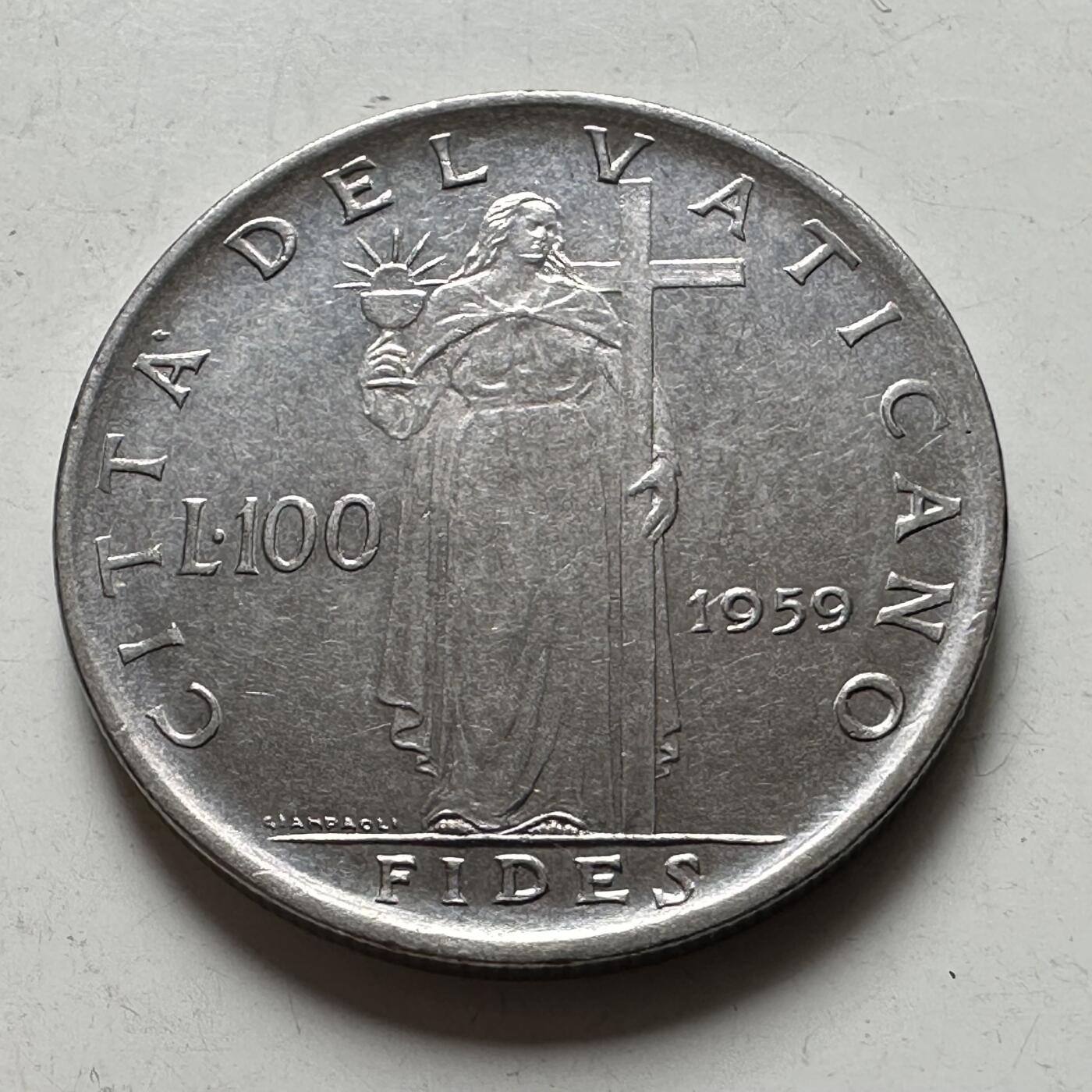 🌹外币初藏🌹🐯2026年第43场   每周二四六晚8️⃣点  世界硬币 梵蒂冈1959年100里拉