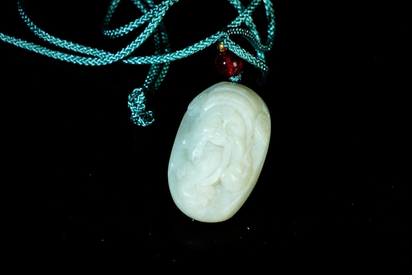 上海都达杂项专场八十一【全场包邮】  天然和田玉精雕《财神》挂件97-48