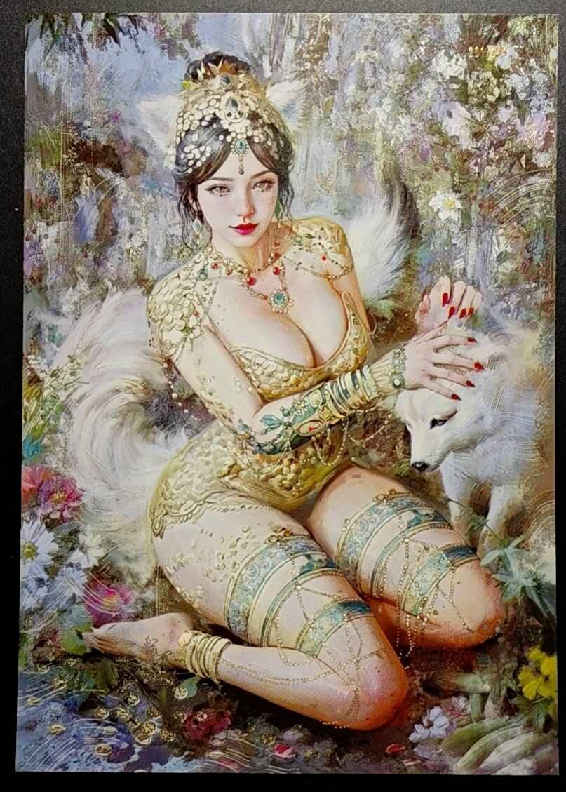 天玑星卡拍第188期《4.20周一截拍》持续收拍收评中 满赠卡需备注 焱卡文化 妖姬传 玉面公主 201/300 A4折光大卡 一张