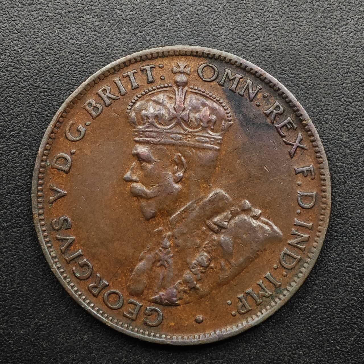 【淘币小摊】实时拍第八百九十三拍   散币场    每周一统一发货 澳大利亚1929年乔治五世半便士铜币