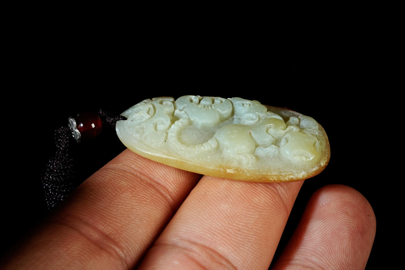 上海都达杂项专场八十一【全场包邮】  天然和田玉精雕《鼠你有钱》挂件97-44