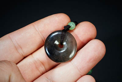 上海都达杂项专场102【全场包邮】  天然岫玉碧绿平安扣挂件97-270