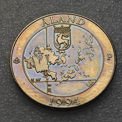  【淘币小摊】限时拍第八百九十五拍  埃塞俄比亚留尼旺比利时意大利场    每周一统一发货 芬兰奥兰岛1994年100达勒非法货币